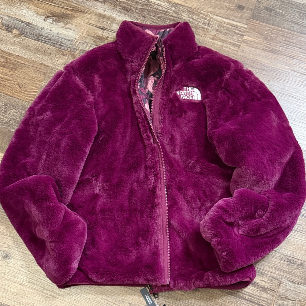 The North Face reversible Floral Pink and Purple Jacket - Picture 5 of 6